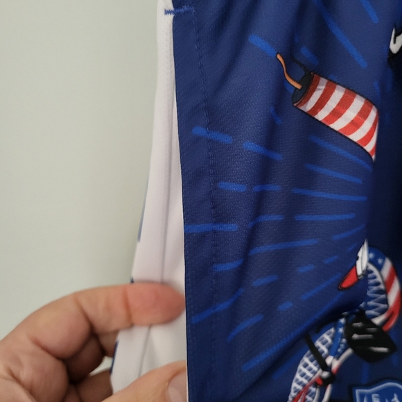 Lacrosse Unlimited Mens USA Number 1 Lacrosse Shorts Medium Patriotic‎ 4th July - Picture 4 of 9